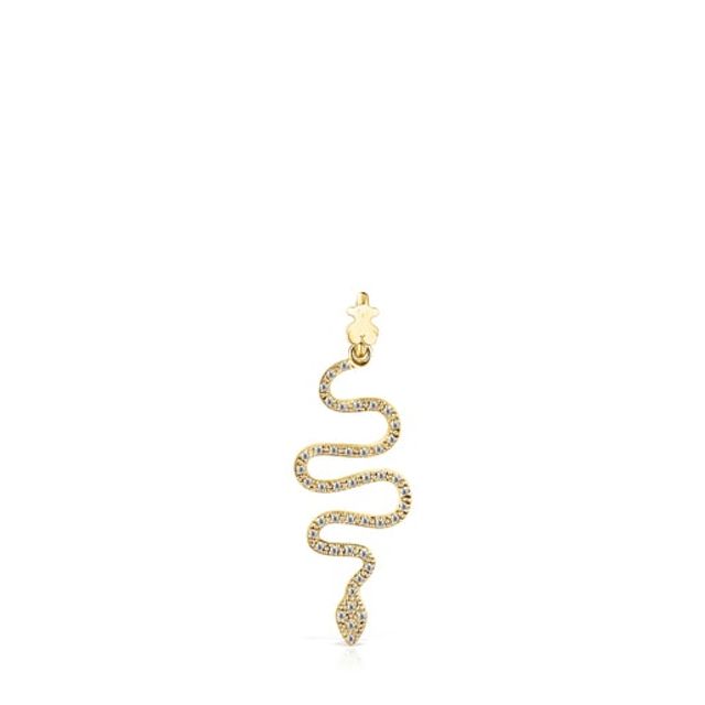Gold TOUS Good Vibes serpent Pendant with Diamonds