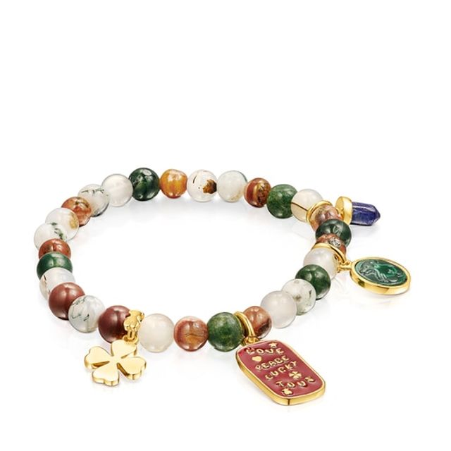 Silver Vermeil TOUS Good Vibes Bracelet with Agates