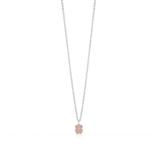 Silver and faceted rose quartz TOUS Color Necklace
