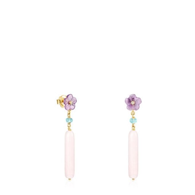 Short Vita earrings in Gold with Gemstones