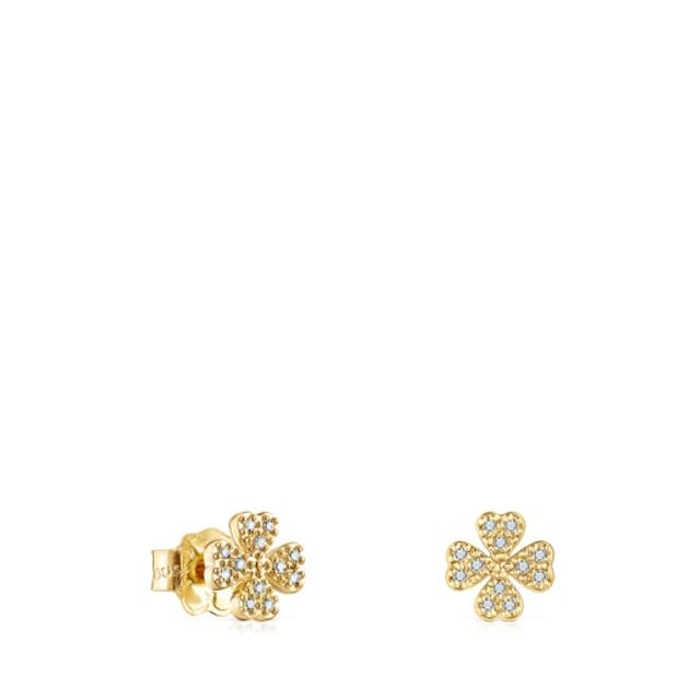 TOUS Gold TOUS Good Vibes clover – serpent Earrings with Diamonds | Plaza  Las Americas