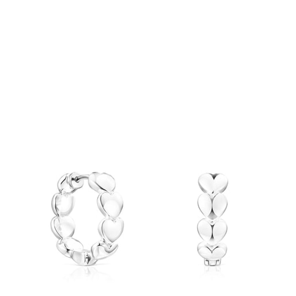 TOUS Silver Mini Icons Heart Earrings | Plaza Del Caribe