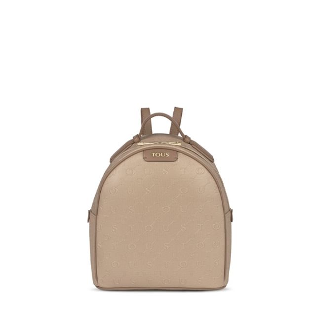 TOUS Taupe colored Script Day Backpack | Plaza Del Caribe