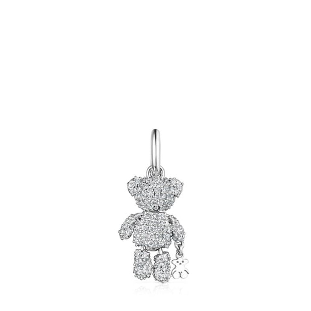 TOUS White Gold Teddy Bear Gems Pendant with Diamonds | Plaza Las Americas