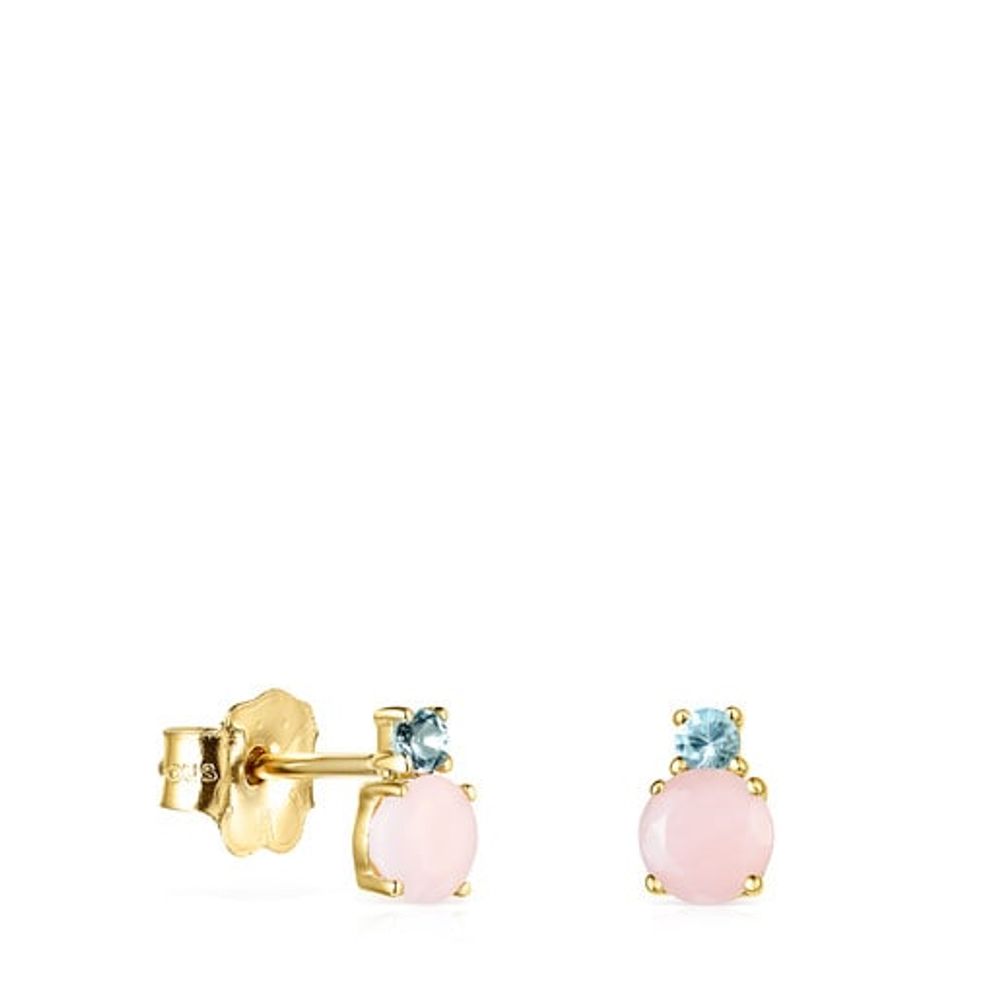 TOUS Mini Ivette Earrings in Gold with Opal and Topaz | Westland Mall