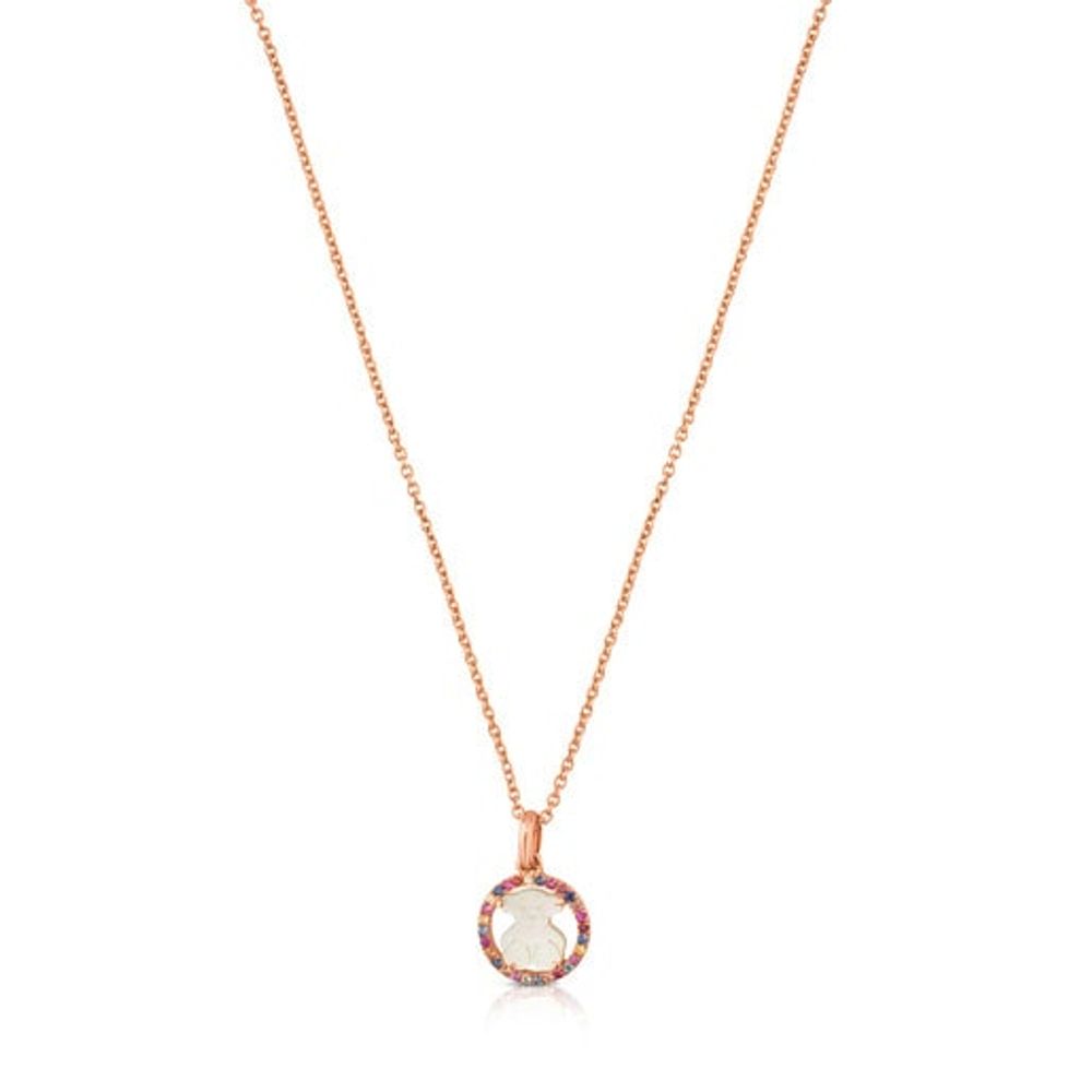 TOUS Rose Vermeil Silver Camille Necklace with Mother-of-Pearl and  multicolored Sapphire | Westland Mall