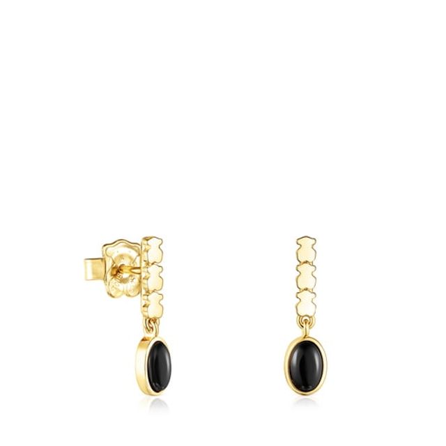 TOUS Silver Vermeil Straight Earrings with Onyx | Plaza Del Caribe