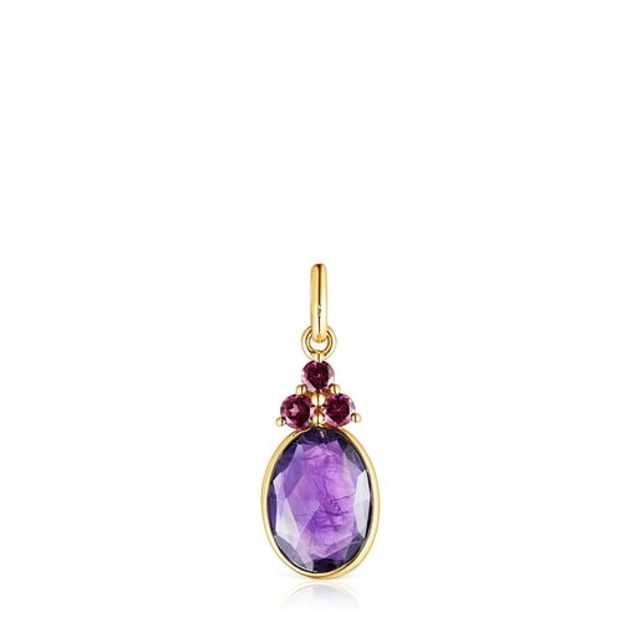 TOUS Gold Luz Pendant with Amethyst and Rhodolite | Westland Mall