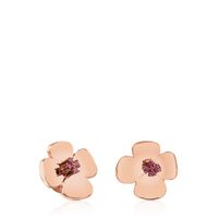 ATELIER Flor Earrings in rose Gold with Rhodolites