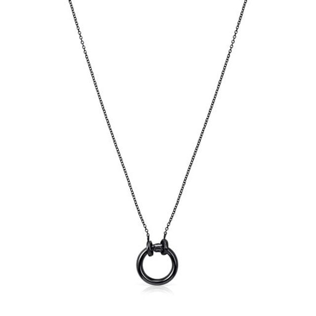 TOUS Dark Silver Hold Necklace 63/100\