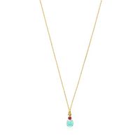 Mini Ivette Necklace in Gold with Amazonite and Ruby
