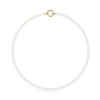 Gold Hold Necklace with Pearls