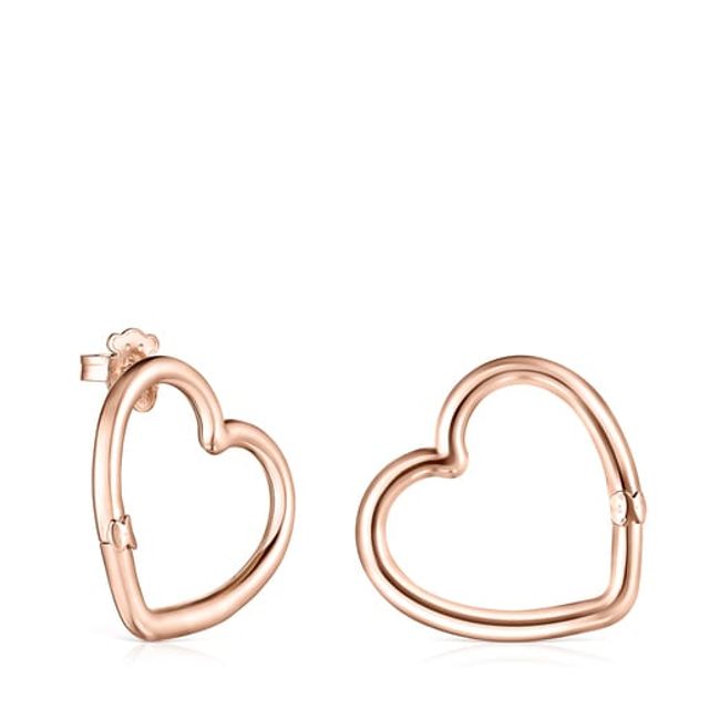 TOUS Medium Hold Rose Vermeil heart Earrings | Westland Mall