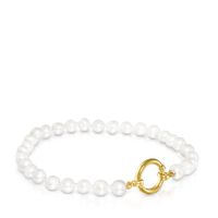 Gold Hold Bracelet with Pearls