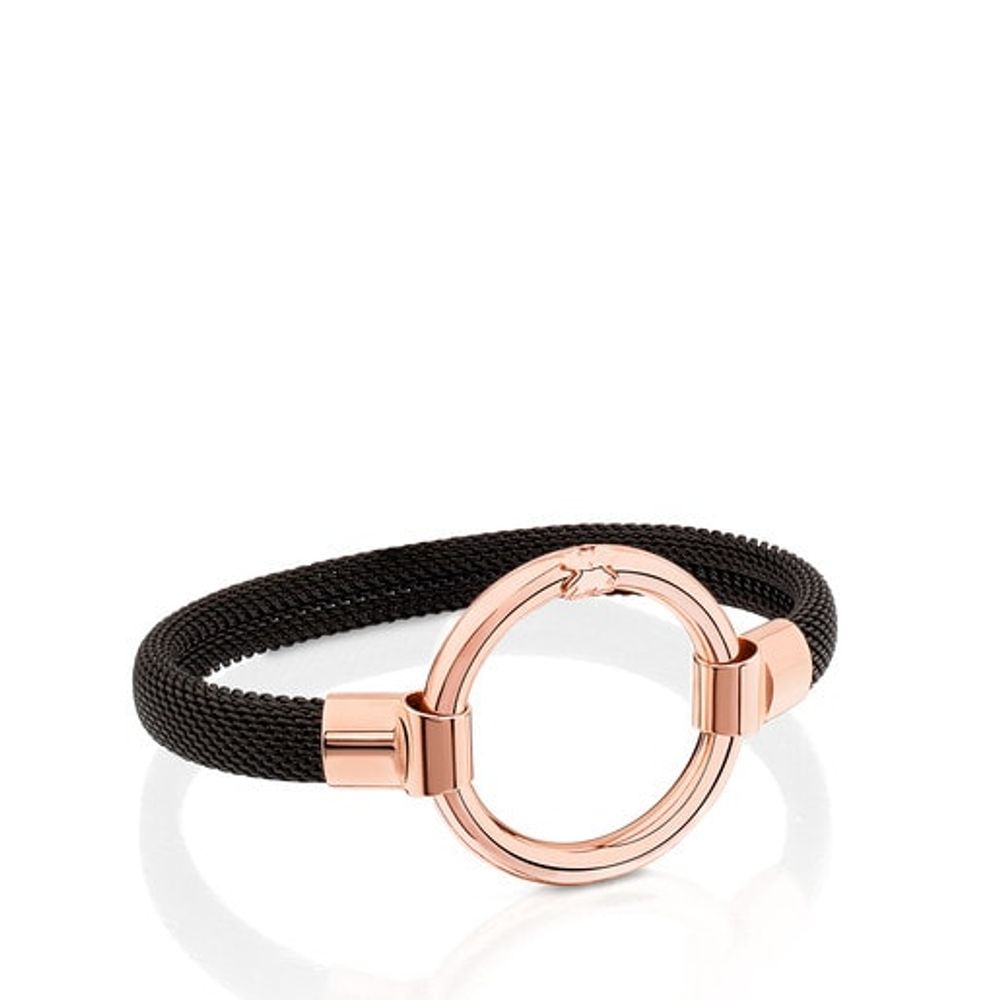 Rose Vermeil Silver and black IP Steel TOUS Hold Bracelet