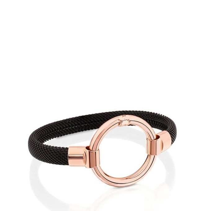 Rose Vermeil Silver and black IP Steel TOUS Hold Bracelet