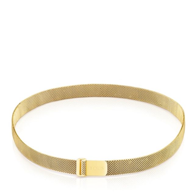 TOUS Gold-colored IP Steel Mesh Choker | Westland Mall
