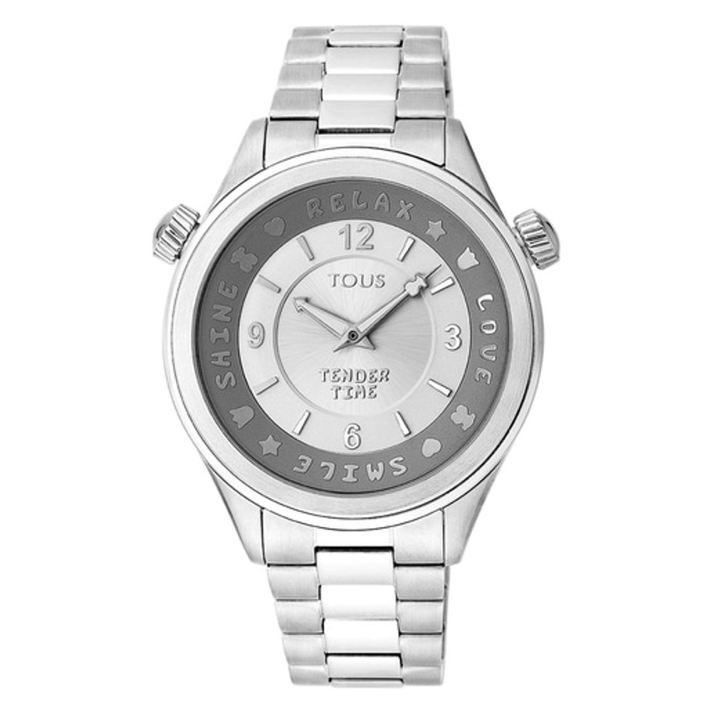 Steel Tender Time Watch with rotating bevel