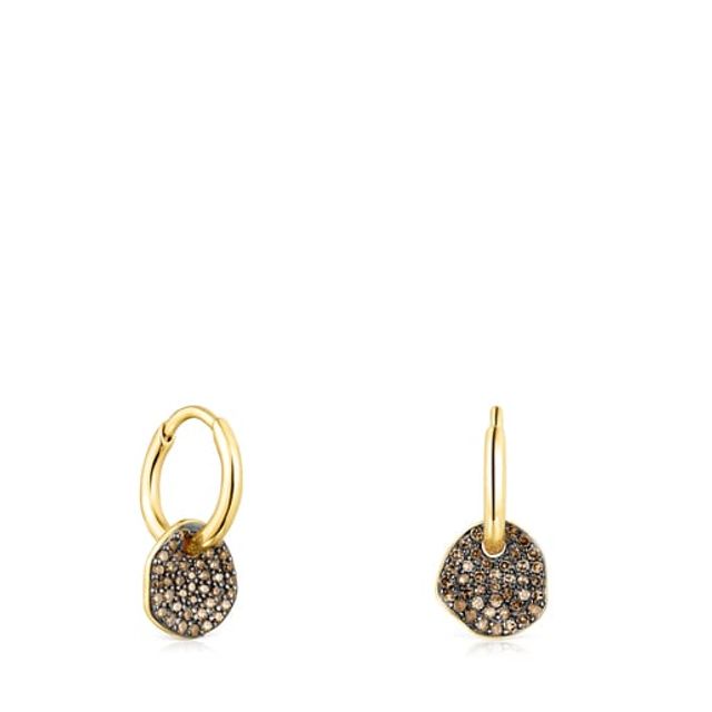 TOUS Short Silver Vermeil Nenufar Earrings with Diamonds | Westland Mall