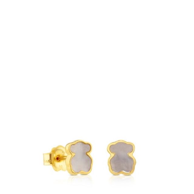 Gold and Mother-of-pearl XXS bear Earrings
