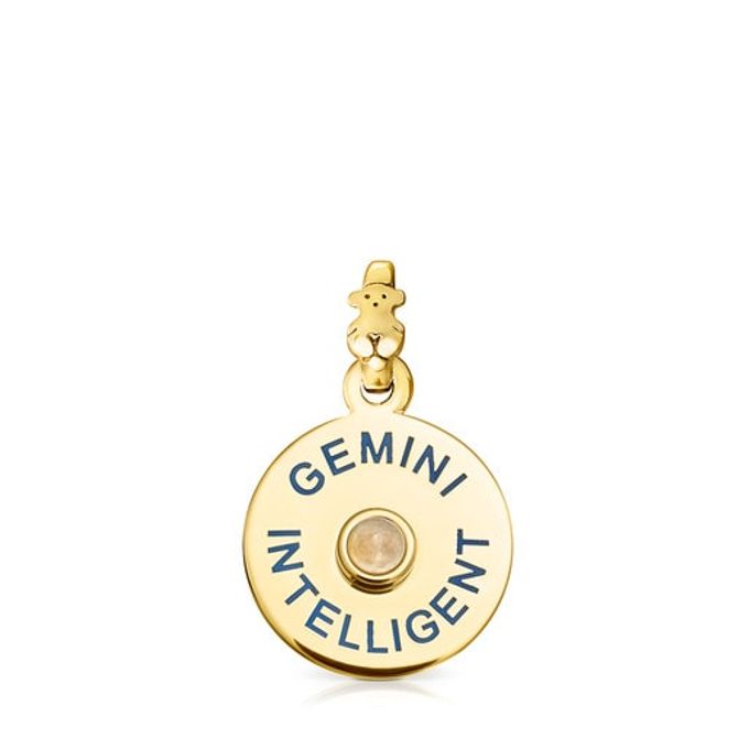 Vermeil Silver TOUS Horoscopes Gemini Pendant with Chalcedony