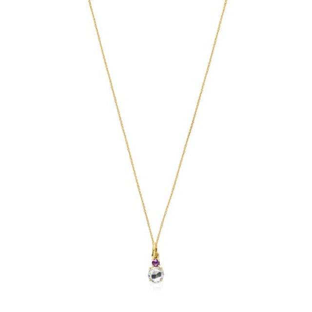 TOUS Gold Ivette Necklace with Praseolite and Amethyst | Plaza Del Caribe