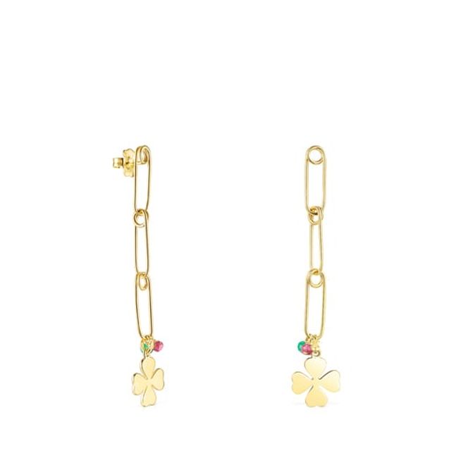 TOUS Long Silver Vermeil TOUS Good Vibes Earrings with Gemstones | Westland  Mall