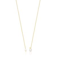 Silver Vermeil Gloss open Necklace with Pearls