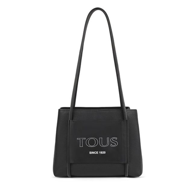 Large black Leather TOUS Empire City bag