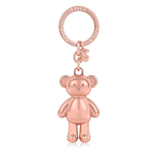 Rose gold colored Teddy Bear bear Key ring