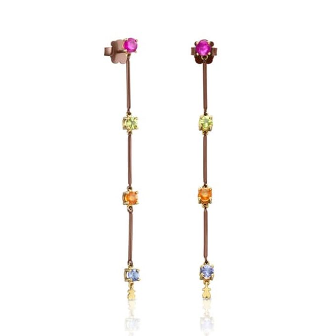 Titanium and Gold Mix Titanio Earrings with Gemstones