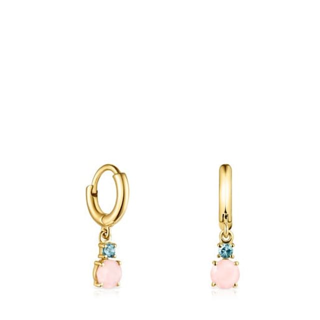 TOUS Mini Ivette short Earrings in Gold with Opal and Topaz | Westland Mall