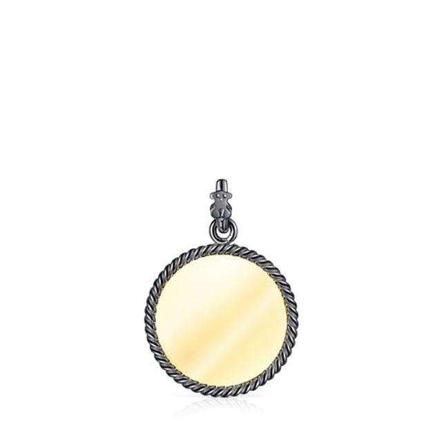 Silver Vermeil and Dark Silver Minne Pendant