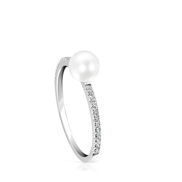 Les Classiques Ring White gold with Diamonds and Pearl