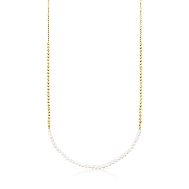 Silver Vermeil Gloss Choker with Pearls