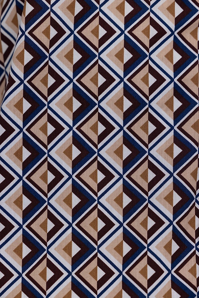 Printed Shirt - Geometric Navy