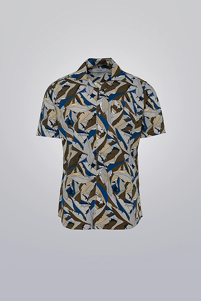 Printed Shirt - Brown Leaf