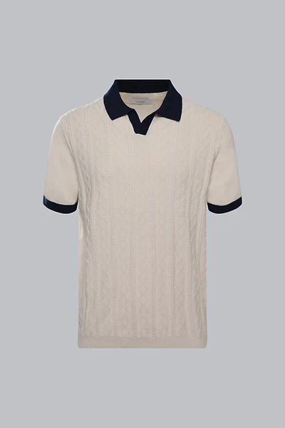 Cable Knit Polo