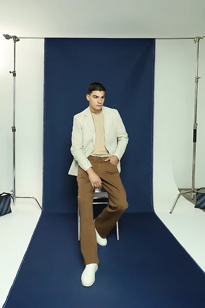 Relaxed Single Breasted Linen Blazer | Men's Clubman by Leonardo