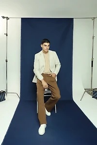 Relaxed Single Breasted Linen Blazer | Men's Clubman by Leonardo