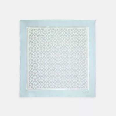 Textured Signature Print Silk Square Scarf