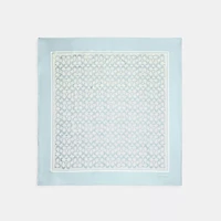 Textured Signature Print Silk Square Scarf