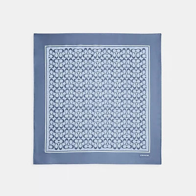 Textured Signature Print Silk Square Scarf