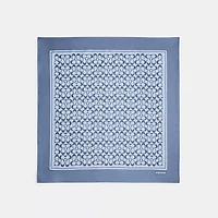 Textured Signature Print Silk Square Scarf