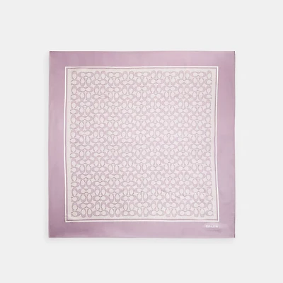 Textured Signature Print Silk Square Scarf