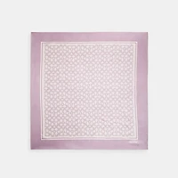 Textured Signature Print Silk Square Scarf