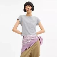 Textured Signature Print Silk Square Scarf