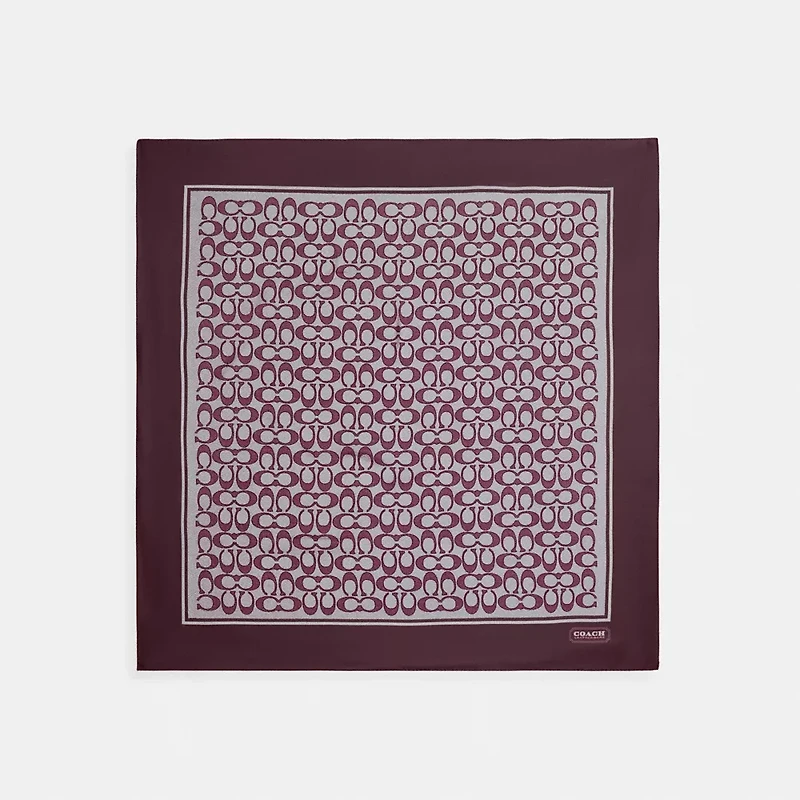 Textured Signature Print Silk Square Scarf