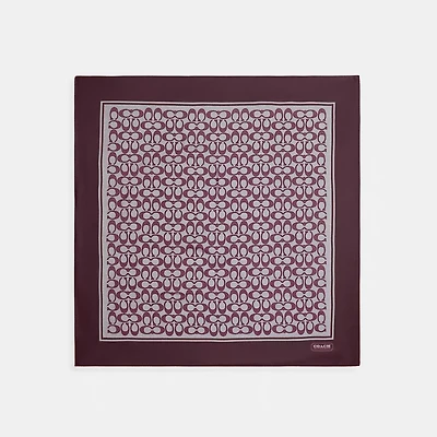 Textured Signature Print Silk Square Scarf