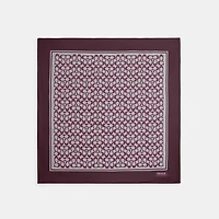 Textured Signature Print Silk Square Scarf